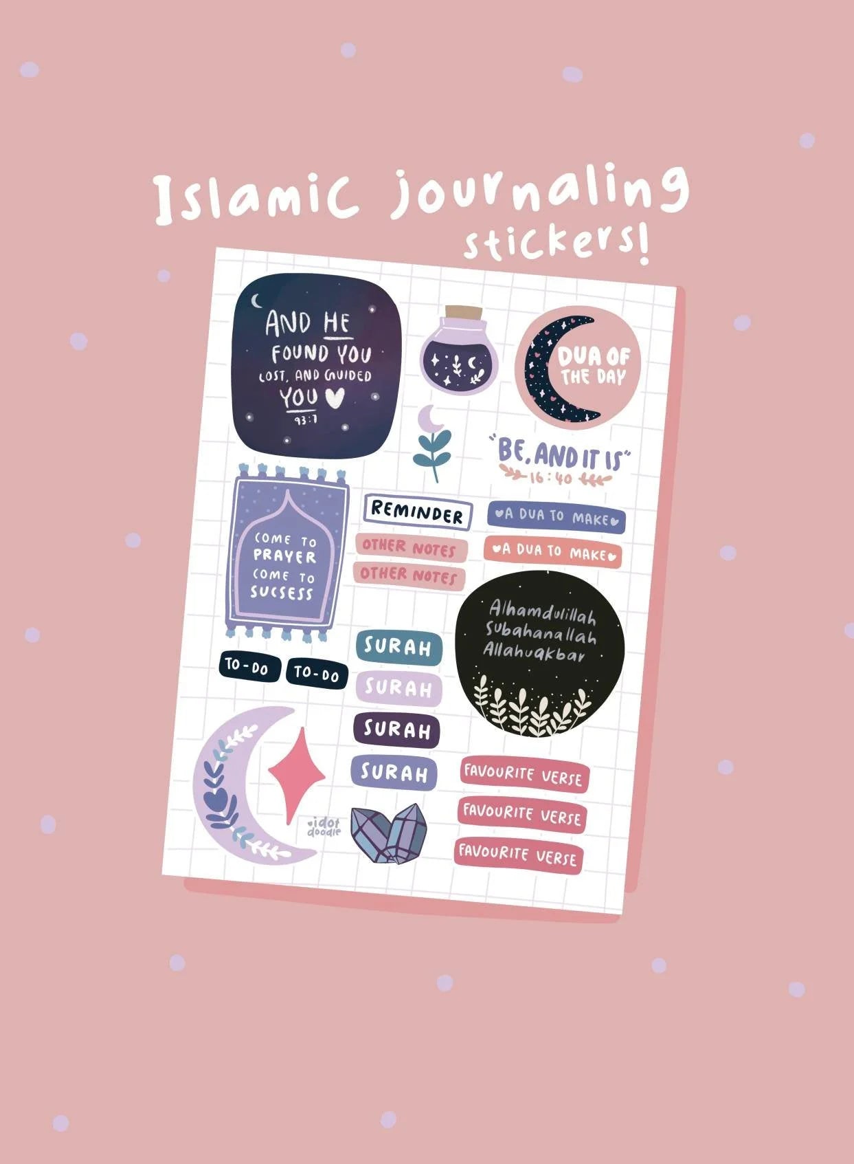 Islamic Journal Stickers sheet - Noor Books