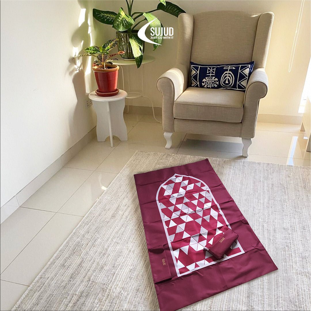 Prayer Mat - Red Geometry - Noor Books